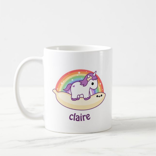 Niedliches Banana Unicorn Kaffeetasse (Links)