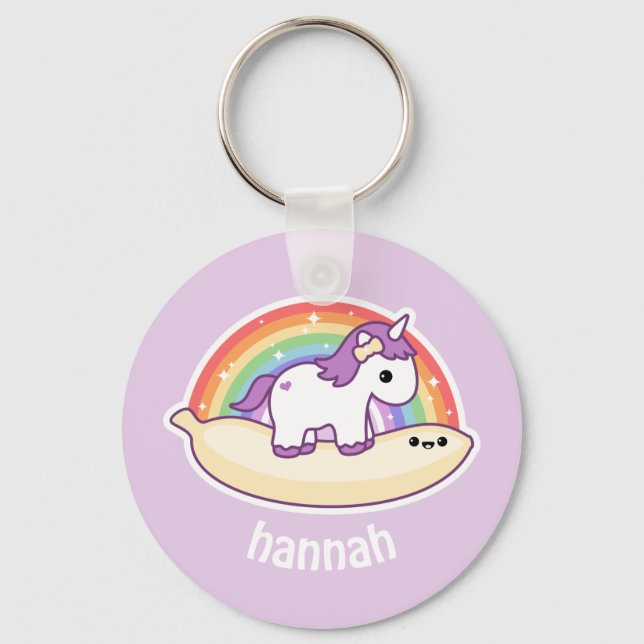 Niedliches Banana Unicorn Schlüsselanhänger (Vorderseite)