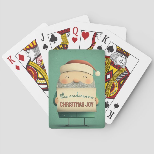 Niedliches Banner für die Santa Holding Spielkarten (Rückseite)