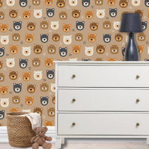 Niedliches Bärenkopfbild Tapete