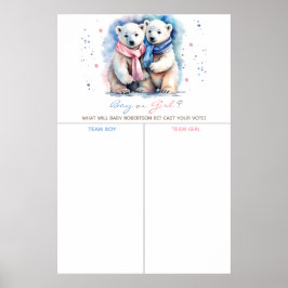 Niedliches Bärenwintergeschlecht vereitelt Ihr Abs Poster