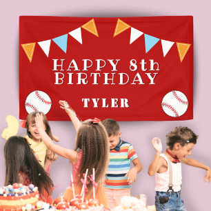 Niedliches Baseball-Jagdflaggen Kindergeburtstag P Banner