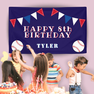 Niedliches Baseball-Jagdflaggen Kindergeburtstag P Banner