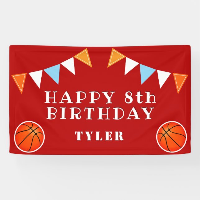 Niedliches Basketball Bunting Flags Kindergeburtst Banner (Horizontal)
