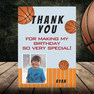 Niedliches Basketball Kindergeburtstag Foto Dankeskarte
