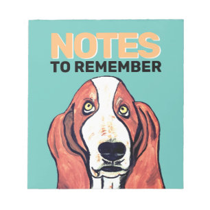 Niedliches Basset-Hosting Notizblock