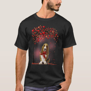 Niedliches Basset Hound Luv Valentine Liebe Hunde T-Shirt