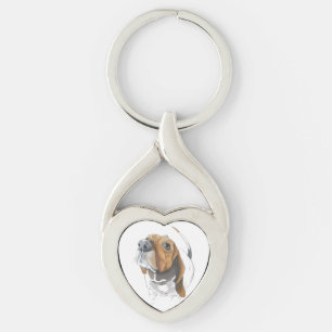 Niedliches Basset Hound Nah Up Liebe Schlüsselanhänger