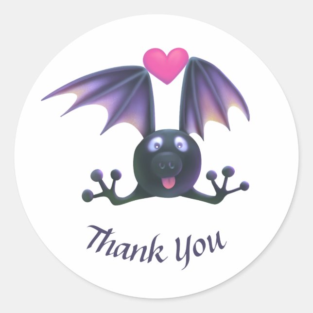 Niedliches Bat Halloween Vielen Dank Aufkleber Run (Vorderseite)