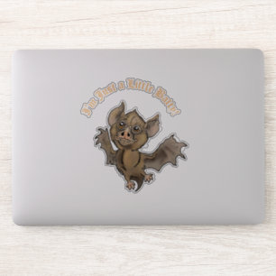 Niedliches Bat mit Fangs Ich bin nur ein bisschen Aufkleber
