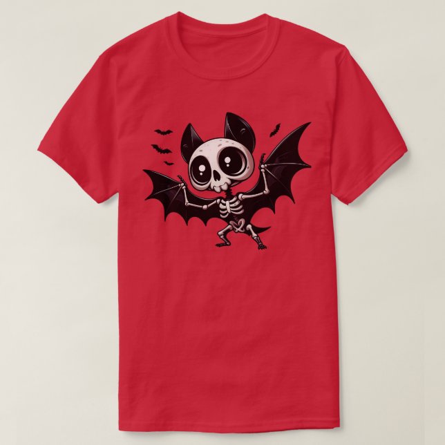 Niedliches Bat Skelett T-Shirt (Design vorne)