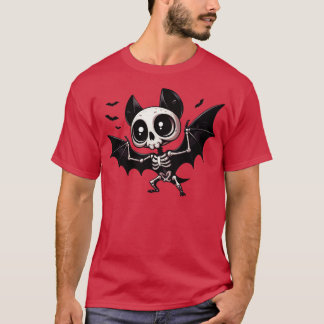 Niedliches Bat Skelett T-Shirt