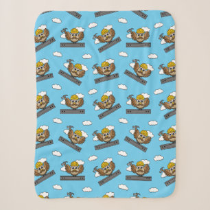 Niedliches Bauarbeiter-Owl mit Hard Hat Cartoon Sherpadecke