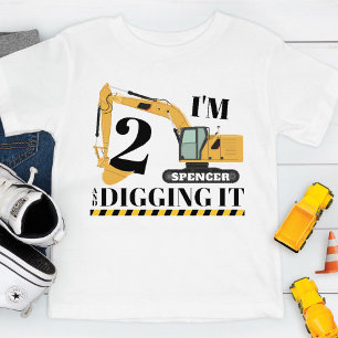 Niedliches BauDigger Truck 2. Geburtstag Party Kleinkind T-shirt
