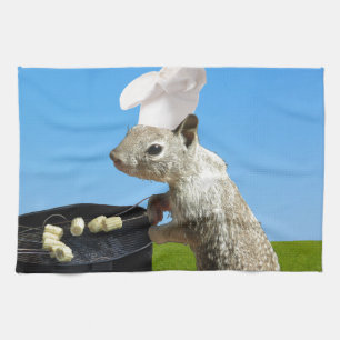 Niedliches BBQing Eichhörnchen Geschirrtuch