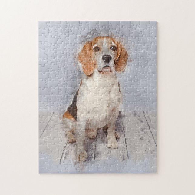 Niedliches Beaglewatercolor-Porträt (Vertikal)