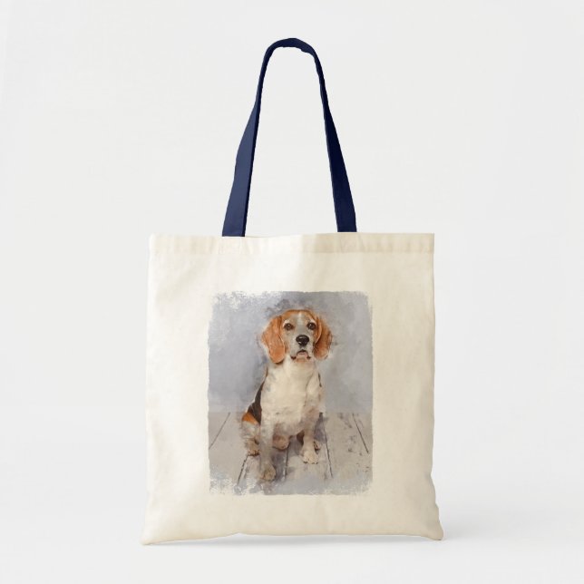 Niedliches Beaglewatercolor-Porträt Tragetasche (Vorne)
