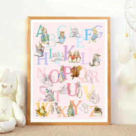 Niedliches Beatrix Potter Alphabet Kinderzimmer Poster