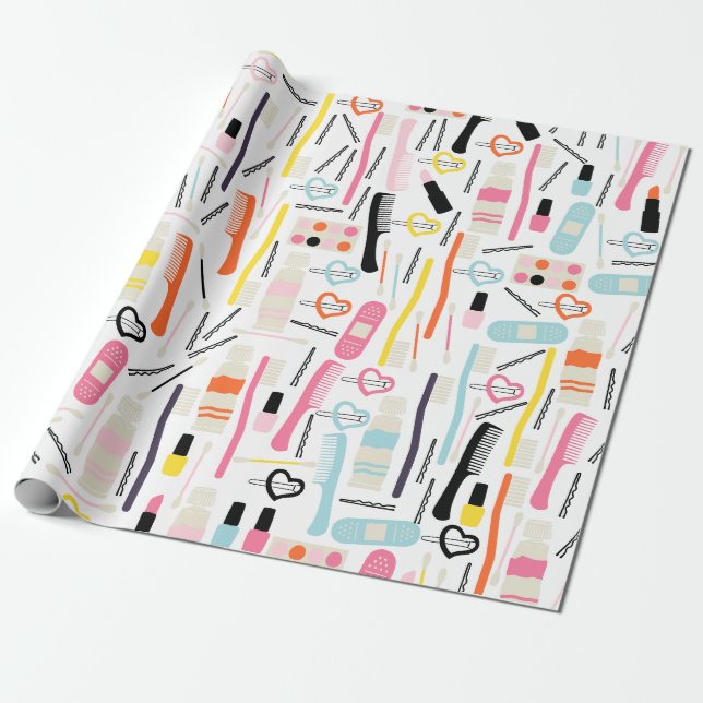 Niedliches Beautician Wrapping Paper Geschenkpapier (Ungerollt)