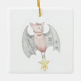 Niedliches Becken mit Weihnachtsstern Keramikornament