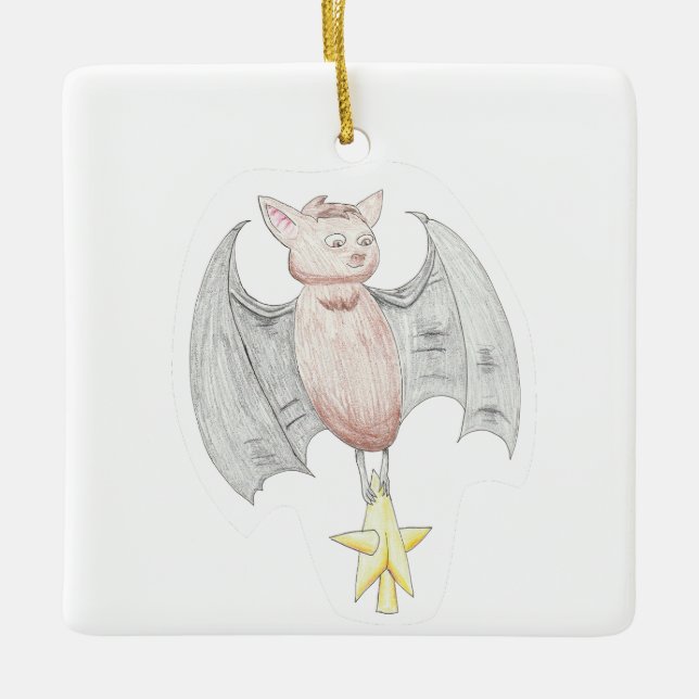 Niedliches Becken mit Weihnachtsstern Keramikornament (Vorderseite)