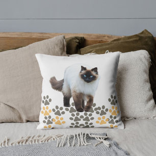 Niedliches Beigeschenk für Katzen Weißes Muster Kissen