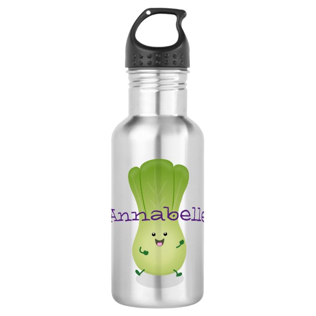 Niedliches Beispiel für den Cartoon eines Babybuch Edelstahlflasche (Vorderseite)