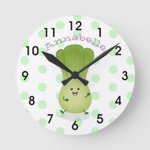 Niedliches Beispiel für den Cartoon eines Babybuch Runde Wanduhr