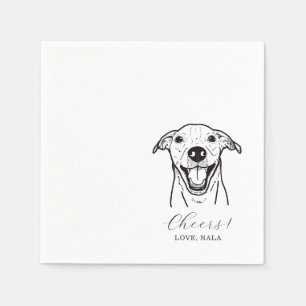 Niedliches Beißgesicht Zeichnend Hunde-Sketch-Hoch Serviette