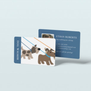 Niedliches Berufliches Foto für Dog Walker Pet Sit Visitenkarte