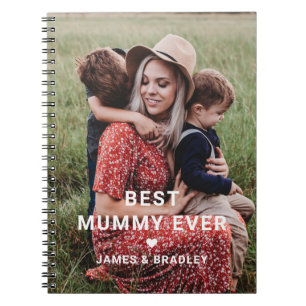 Niedliches Best Mummy Ever Heart Mother Day Foto Notizblock