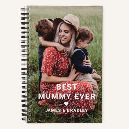 Niedliches Best Mummy Ever Heart Mother Day Foto Notizbuch