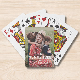 Niedliches Best Mummy Ever Heart Mother Day Foto Spielkarten