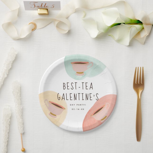 Niedliches Best Teas Galentine's Day Party Pappteller (Hochzeit)