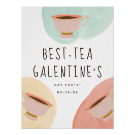 Niedliches Best Teas Galentine's Day Party Poster
