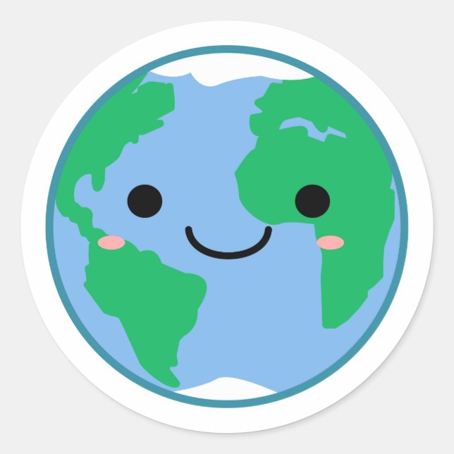 Niedliches Bewusstsein für den Klimawandel Runder Aufkleber (Vorderseite)