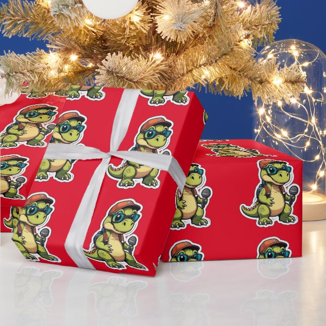 niedliches, bezauberndes Dinasaur Geschenkpapier (Feiertage)