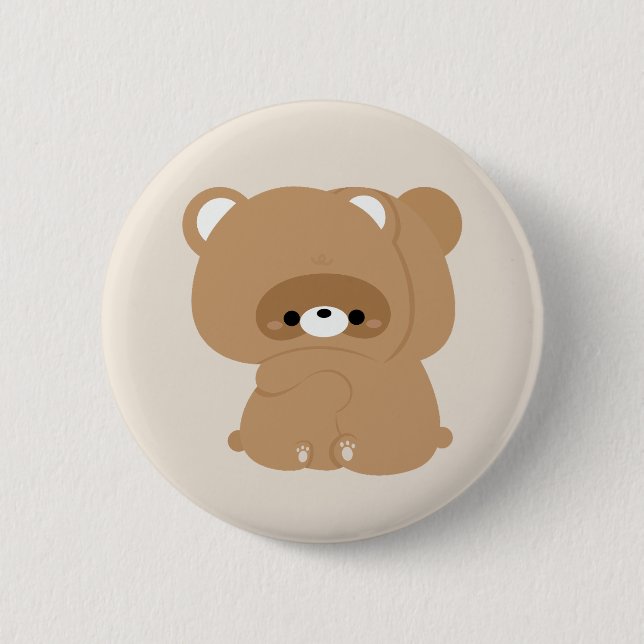 Niedliches Biber Button (Vorderseite)