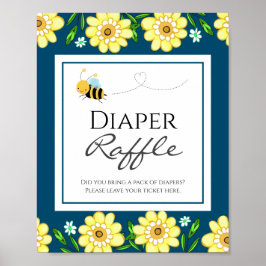 Niedliches BienenBaby Dusche Windeln Raffle Party  Poster