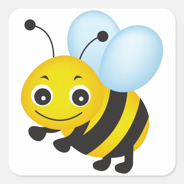 Niedliches Bienendesign Quadratischer Aufkleber (Vorderseite)