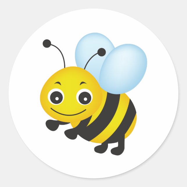 Niedliches Bienendesign Runder Aufkleber (Vorderseite)