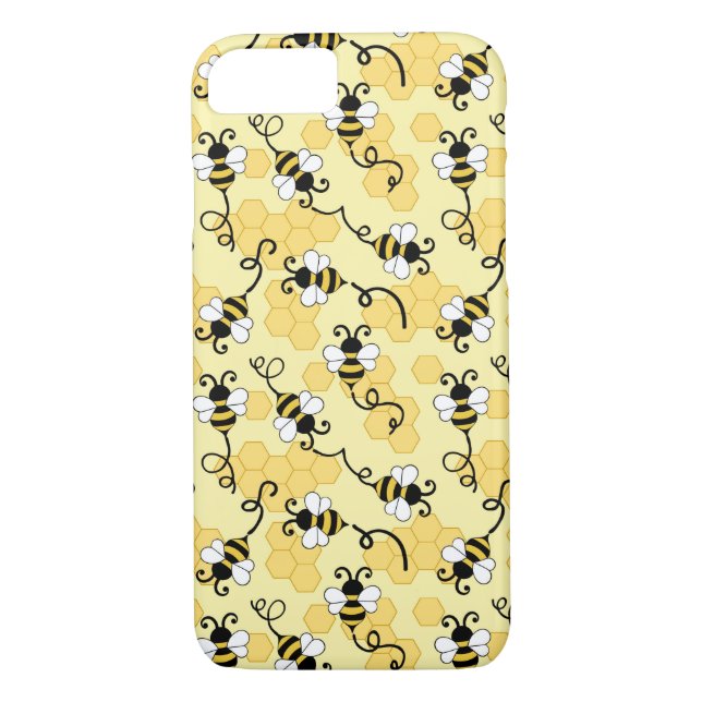 Niedliches Bienenmuster Case-Mate iPhone Hülle (Rückseite)