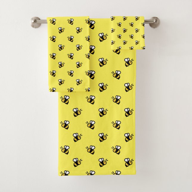 Niedliches Bienenmuster Gelb Badhandtuch Set (Insitu)
