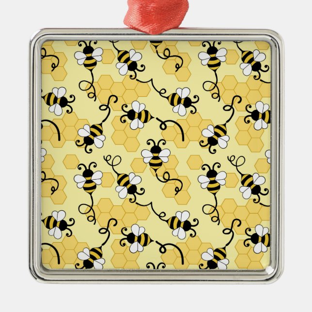 Niedliches Bienenmuster Ornament Aus Metall (Vorne)