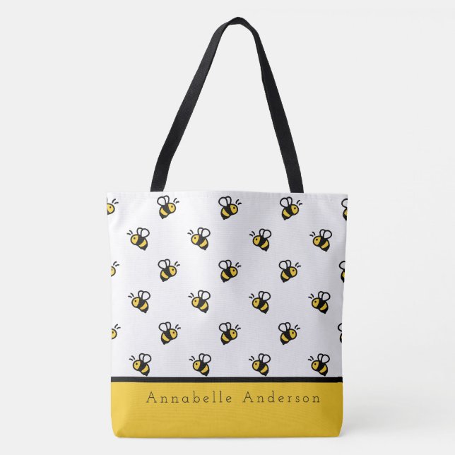 Niedliches Bienenmuster personalisieren Tasche (Vorderseite)
