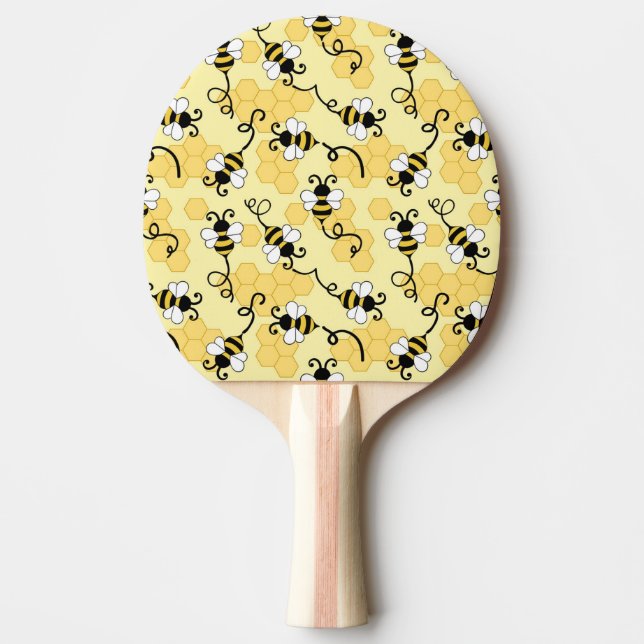 Niedliches Bienenmuster Tischtennis Schläger (Vorderseite)