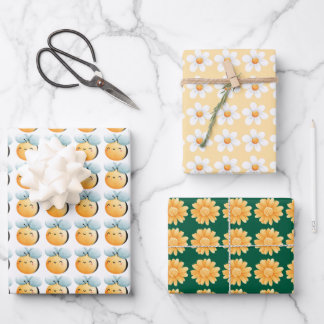 Niedliches Bienenpapier. Geschenkverpackung. Geschenkpapier Set