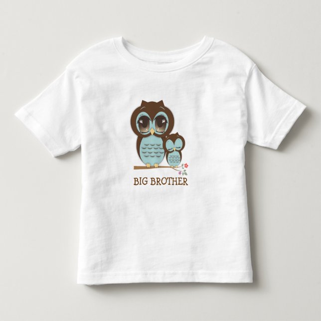 Niedliches Big Brother Owl mit Sleepy Lil' Baby Br Kleinkind T-shirt (Vorderseite)