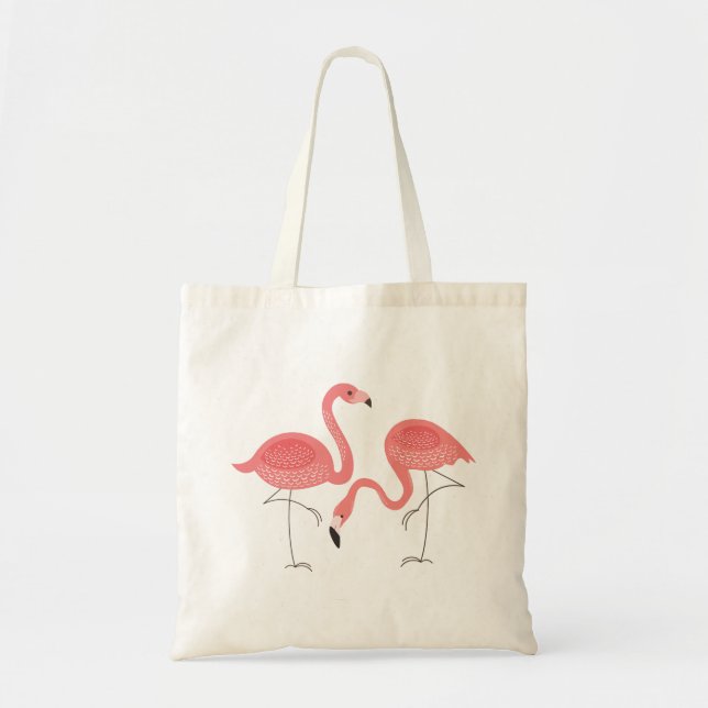 Niedliches Bild der rosa Flamingo-Illustration Tragetasche (Vorne)