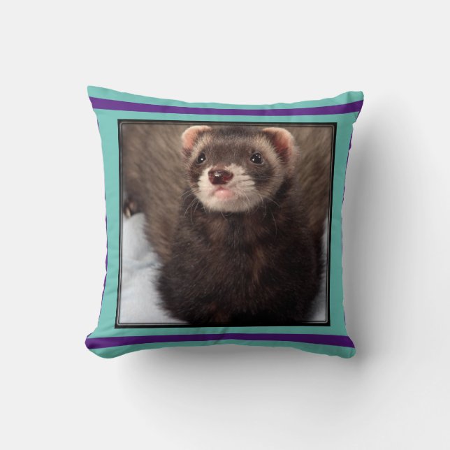 Niedliches Bild des Sable Ferret Kissen (Vorderseite)